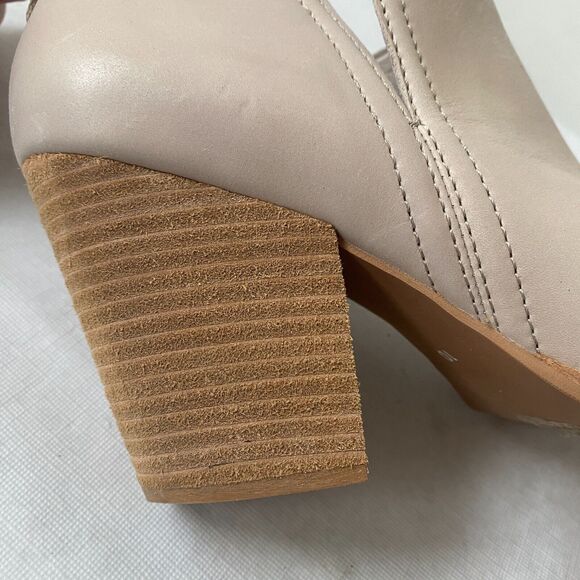 Jeffrey‎ Campbell Rosalee Block Heel Ankle Booties Ivory Leather Womens 10 - Picture 11 of 11
